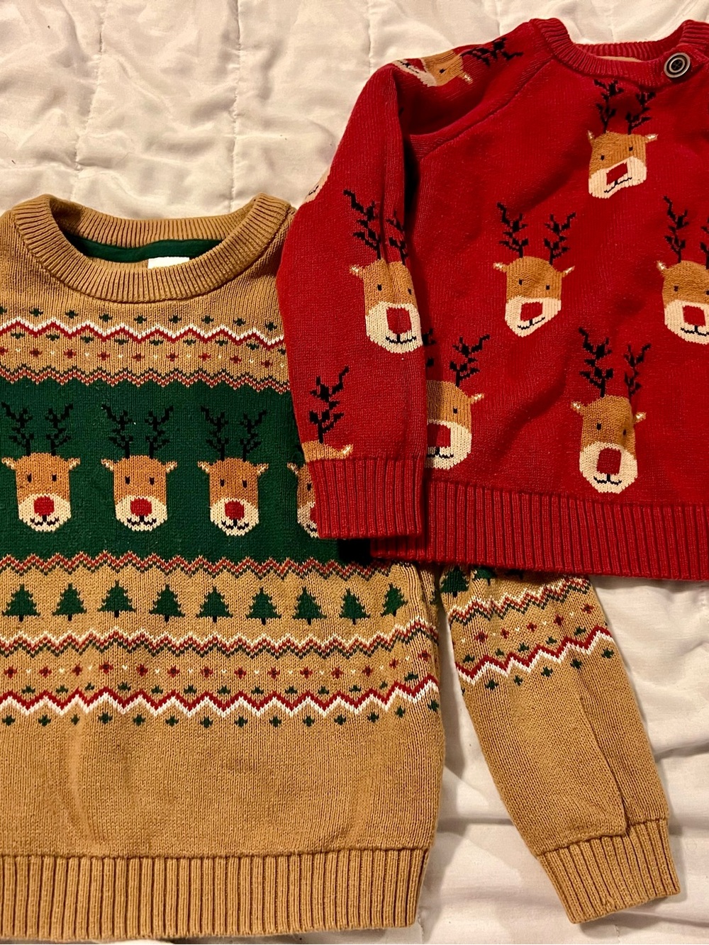 Gymboree Kids Reindeer Sweaters - Red, Tan, Green